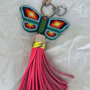 Consuela Beaded Butterfly Key Chain with Tassell